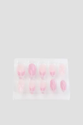 Ardene Pink Almond Shaped Fake Nails in Light Pink