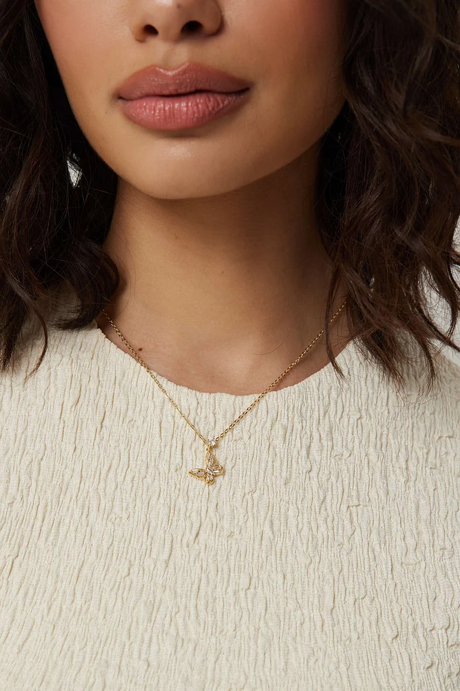 Ardene 14K Gold Plated Butterfly Necklace