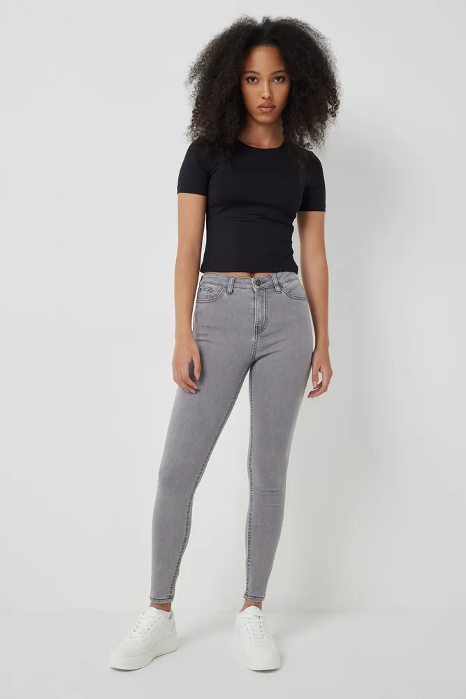 Ardene Super Stretch Jeggings in Light Grey | Size | Polyester/Spandex/Cotton