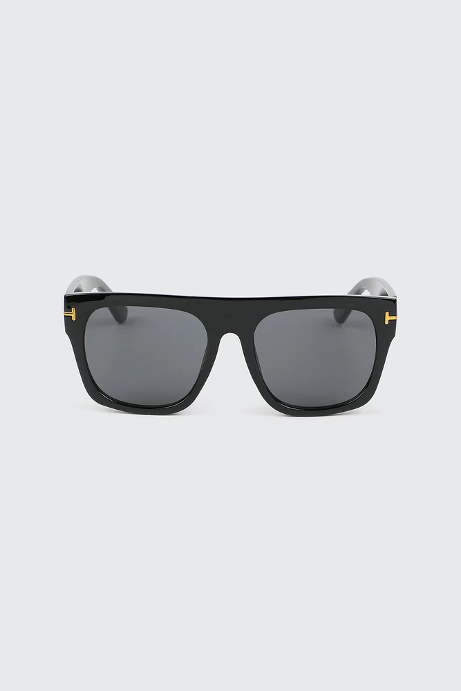 Ardene Flat Top Square Sunglasses in Black