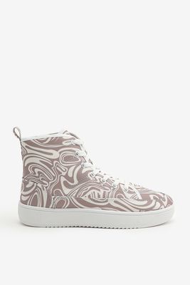 Ardene High-Top Sneakers in Beige | Size | Rubber