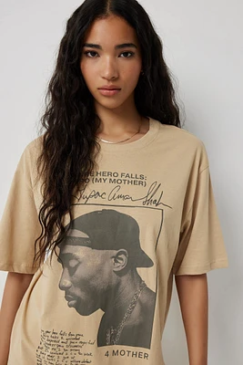 Ardene Tupac Graphic T-Shirt in Beige | Size