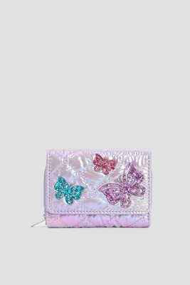 Ardene Kids Quilted Wallet in Lilac | Faux Leather/Polyester