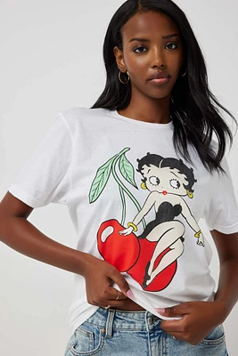 Ardene Betty Boop Graphic T-Shirt in White | Size | 100% Cotton