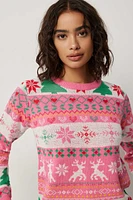 Ardene Ugly Christmas Sweater in Light Pink | Size | 100% Acrylic