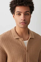 Ardene Man Knitted Short Sleeve Shirt For Men in Brown | Size | 100% Cotton