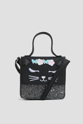 Ardene Kids Animal Crossbody Bag in Black | Faux Leather/Polyester