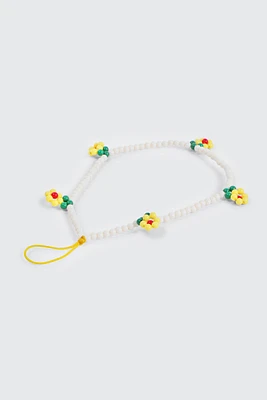 Ardene Daisy Phone Charm in Yellow