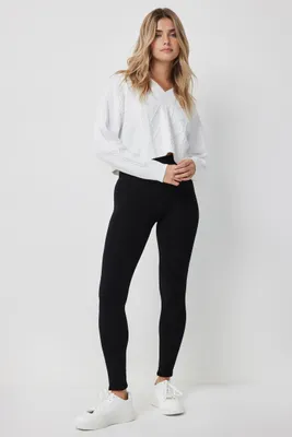 Ardene Faux Fur Lined Seamless Leggings in | Polyester/Rayon/Spandex