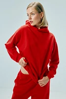 Ardene Classic Hoodie in Flame Red | Size | Polyester/Cotton | Fleece-Lined | Eco-Conscious