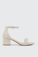 Ardene Faux Leather Bloc Heel Sandals in Beige | Size | Eco-Conscious