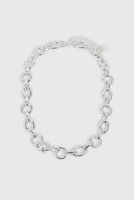 Ardene Oval Link Chain Necklace in Silver