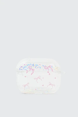 Ardene Bow & Glitter AirPods Case in Clear