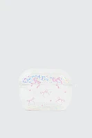 Ardene Bow & Glitter AirPods Case in Clear