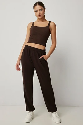 Ardene Slouchy Jogger Pants in Brown | Size | Polyester/Elastane