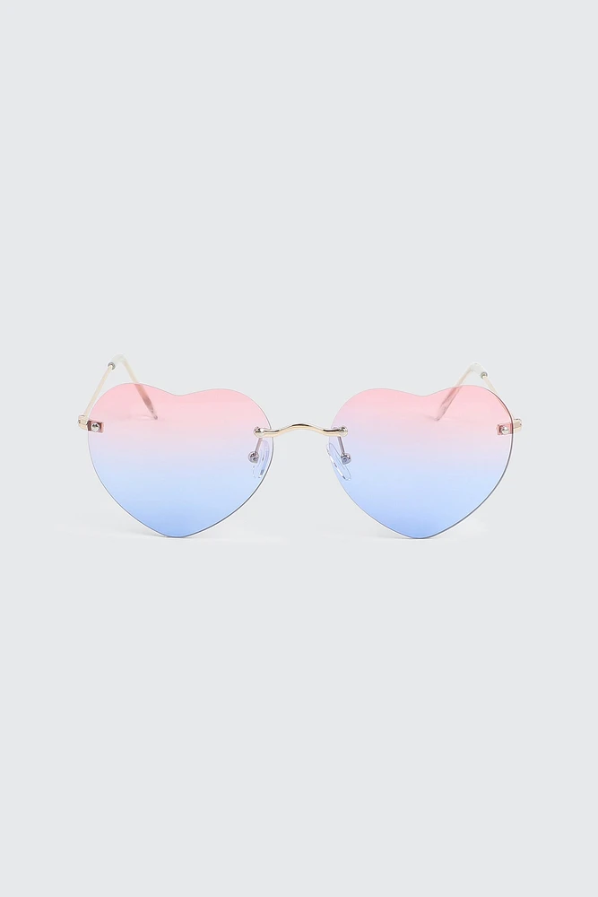 Ardene Heart Shaped Rimless Sunglasses