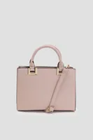 Ardene Faux Leather Tote Bag in Blush | Faux Leather/Polyester
