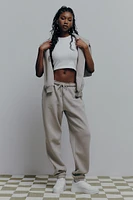Ardene MADESOFT Fleece Baggy Sweatpants in Pebble Taupe | Size | Polyester/Cotton | Eco-Conscious