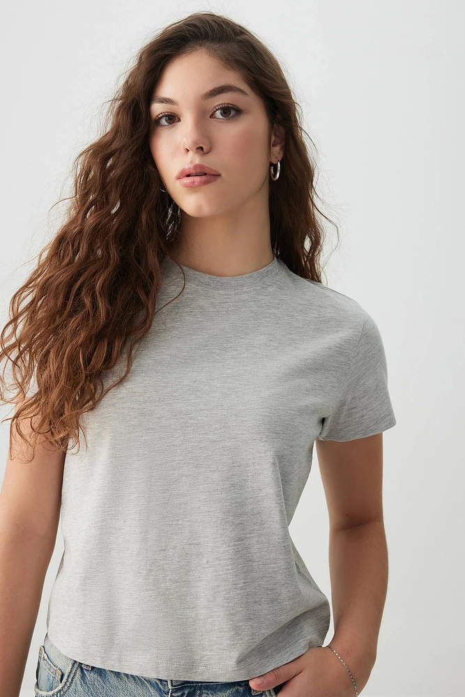 Ardene Basic Short T-Shirt in | Size | Cotton/Elastane | Eco-Conscious