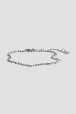 Ardene Stainless Steel Cubain Chain Anklet in Silver