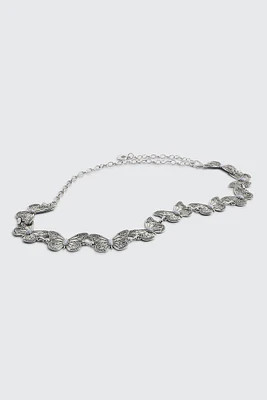 Ardene Butterfly & Stone Chain Belt in Silver