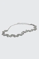 Ardene Butterfly & Stone Chain Belt in Silver