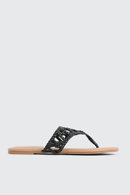Ardene Braided V-Strap Sandals in | Size | Faux Leather | Eco-Conscious