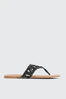 Ardene Braided V-Strap Sandals in | Size | Faux Leather | Eco-Conscious
