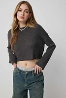 Ardene Fine Knit Crop Boxy Sweater in | Size | Nylon