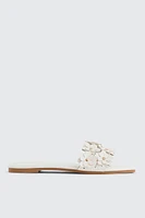 Ardene 3D Floral Flat Sandals in | Size | Faux Leather | Eco-Conscious