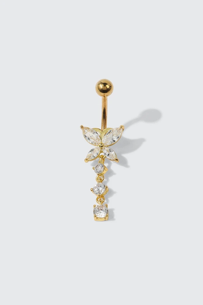 Ardene Butterfly Navel Piercing in Gold