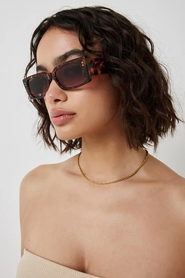 Ardene Rectangular Tortoiseshell Sunglasses in Brown