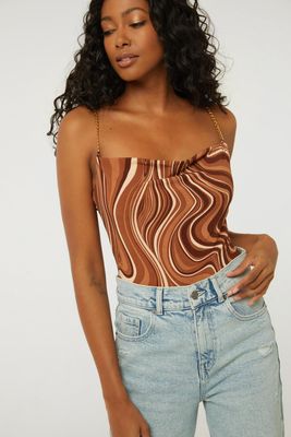 brown marble bodysuit