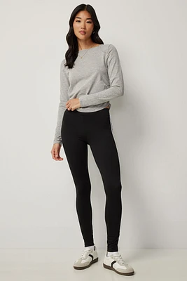 Ardene Side Stripe Leggings in Black | Size | Polyester/Spandex