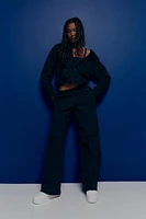 Ardene MADESOFT Fleece Straight Leg Sweatpants in Concord Blue | Size | Polyester/Cotton | Eco-Conscious