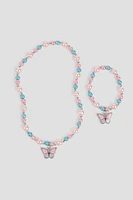 Ardene Kids Butterfly Bracelet & Necklace Set