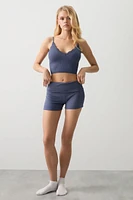 Ardene French Terry PJ Shorts in Dark Blue | Size | Rayon/Spandex