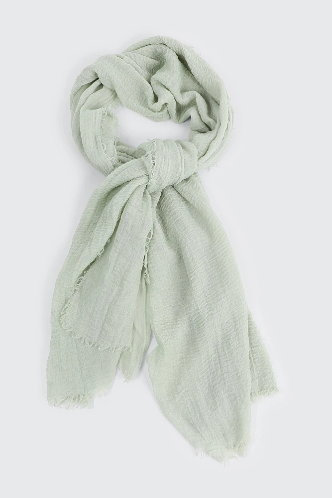 Ardene Textured Lightweight Scarf in Sage | Polyester