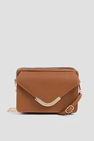 Ardene Envelope Phone Bag in Cognac | Faux Leather/Polyester