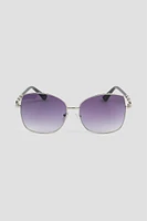 Ardene Metal Square Sunglasses in Silver