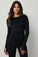 Ardene MOVE Long Sleeve T-Shirt in | Size | Nylon/Spandex | Eco-Conscious