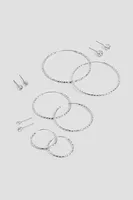 Ardene 6-Pack of Hoop and Embellished Stud Earrings in Silver | Stainless Steel