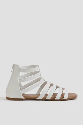 Ardene Gladiator Sandals in White | Size | Faux Leather