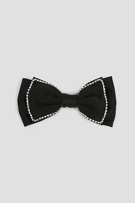 Ardene Embellished Bow Barette in Black