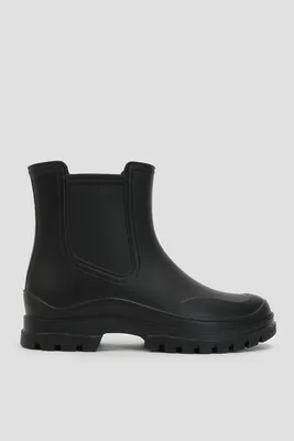 Ardene Lug Sole Rain Boots in Black | Size