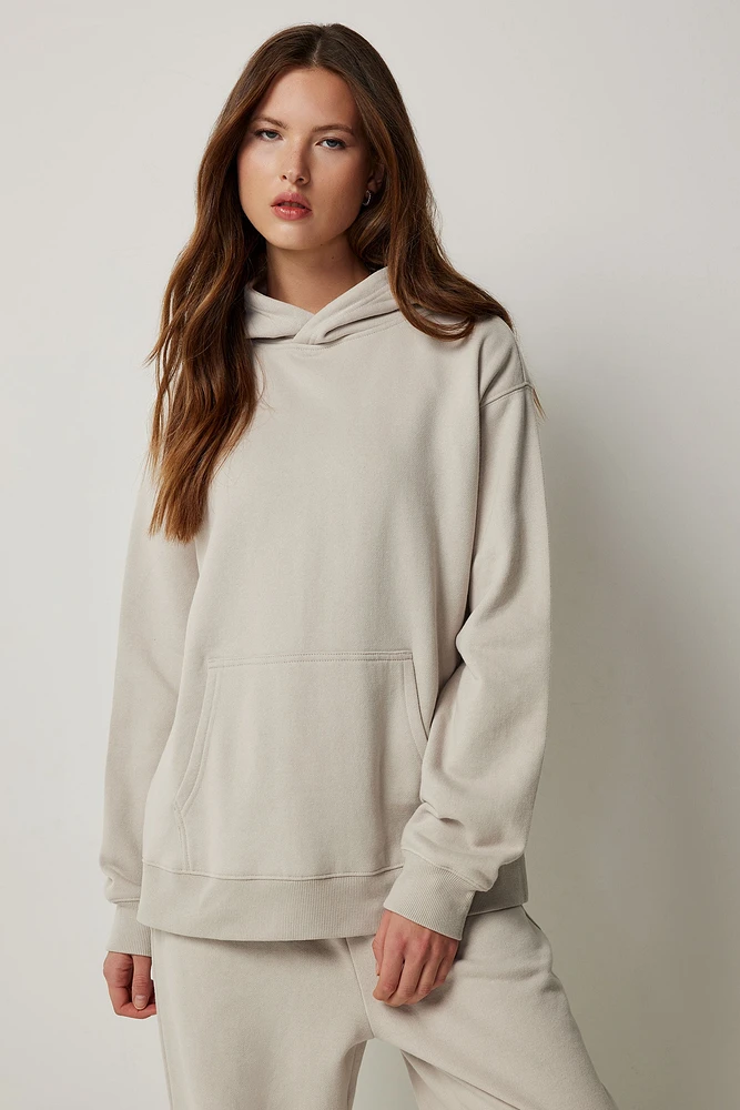 Ardene Classic Hoodie in Beige | Size | Polyester/Cotton | Fleece-Lined | Eco-Conscious