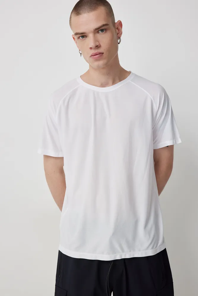 Ardene Man Athletic T-Shirt For Men in White | Size XL | Polyester