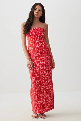 Ardene Maxi Tube Dress with Slit in | Size | Polyester/Elastane