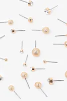 Ardene Pack of Assorted Stud Earrings in Gold | Stainless Steel