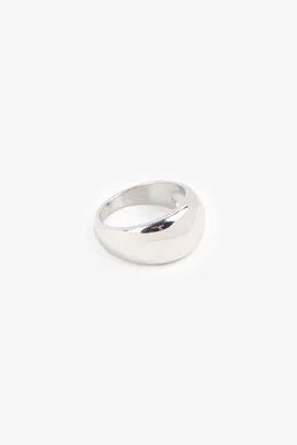 Ardene Stainless Steel Minimalist Chunky Ring in Silver | Size Small